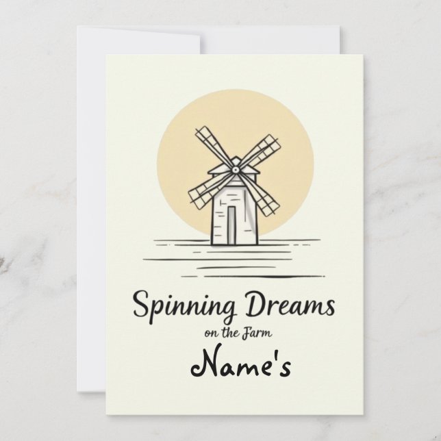 Personalised Rustic Line Art Card (Front)
