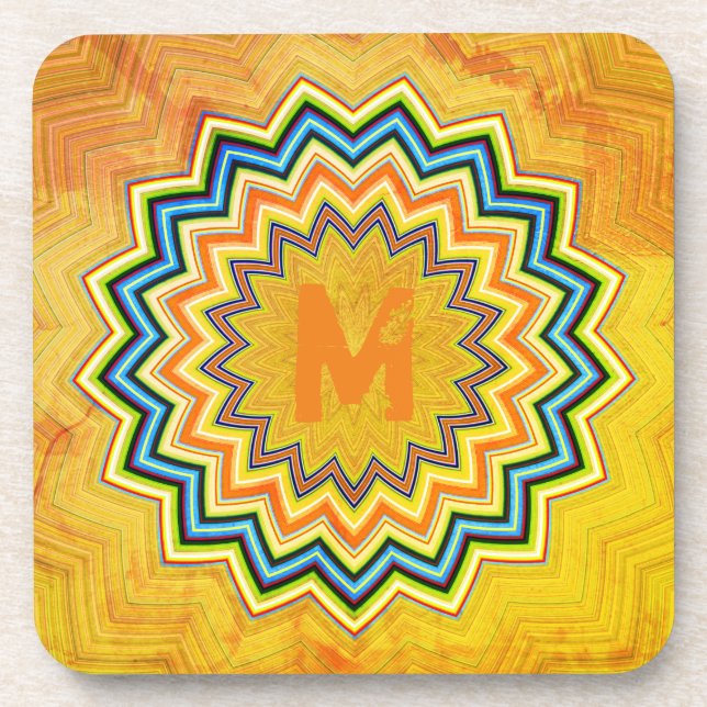 Personalised Rustic Mandala Coaster (Front)
