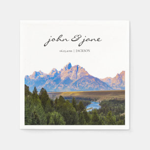 Personalised Rustic Mountain Cocktail Napkin