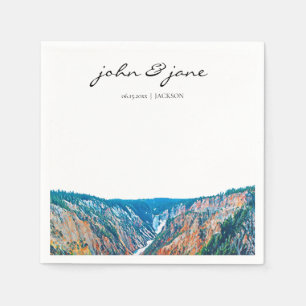 Personalised Rustic Mountain Waterfall Napkin
