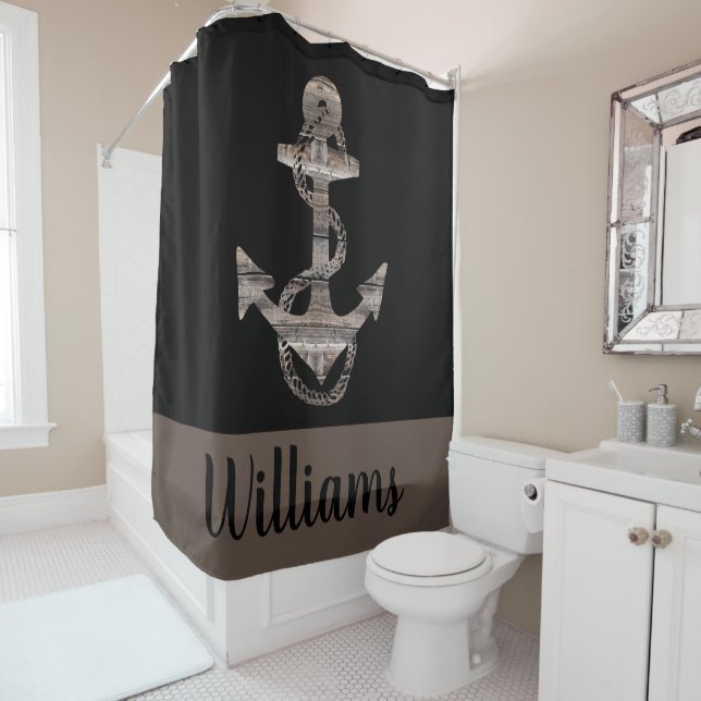 Personalised rustic nautical ANCHOR | Shower Curtain (In Situ)