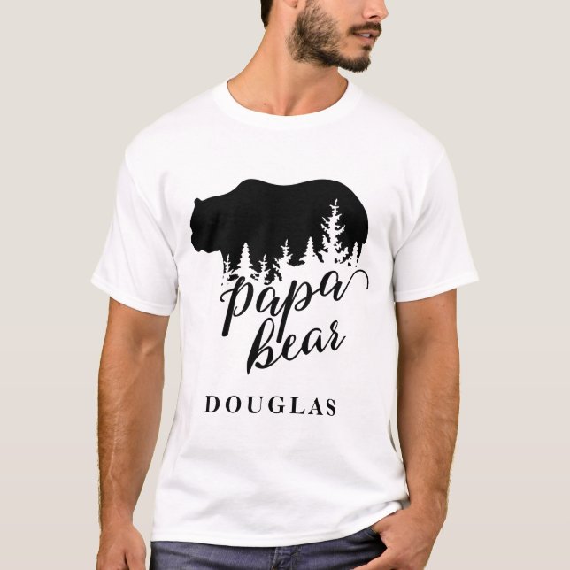 Personalised Rustic Papa Bear T-Shirt (Front)
