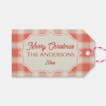 Personalised Rustic Red Plaid Gingham Christmas