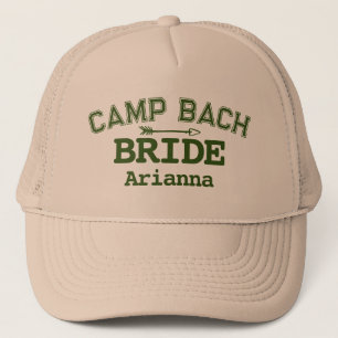 Personalised Rustic Retro Camp Bach Green  Trucker Hat