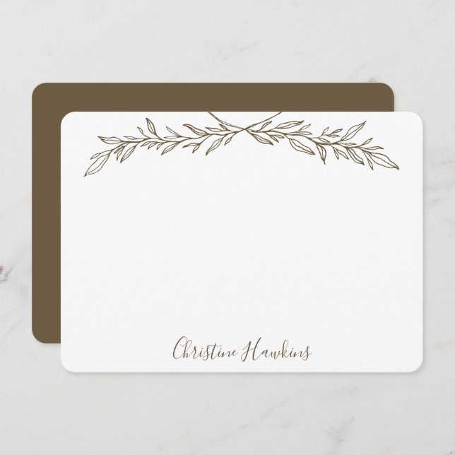 Personalised Rustic Twig Vintage Branch Wreath Card (Front/Back)