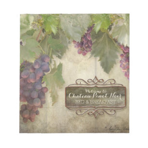 Personalised Rustic Vineyard Winery Fall Wine Sign Notepad