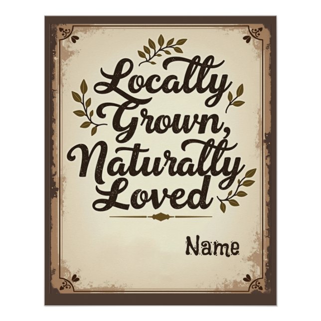 Personalised Rustic Wall Décor Poster (Front)
