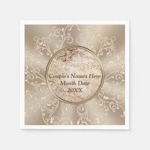 Personalised Rustic Wedding Napkins with YOUR TEXT