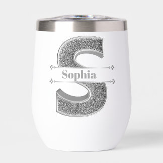 Personalised S Initial Silver Monogram Your Name