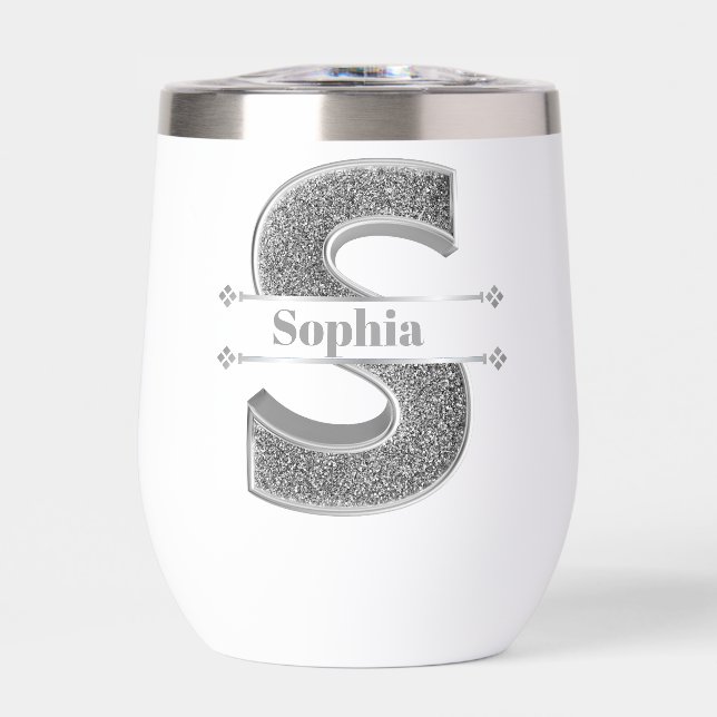 Personalised S Initial Silver Monogram Your Name (Front)