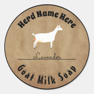 Personalised Saanen Dairy Goat Milk Soap Classic Round Sticker