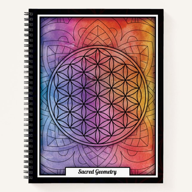 Personalised Sacred Geometry Flower of Life Notebook (Front)