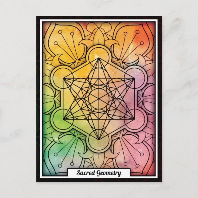 Personalised Sacred Geometry Metatron's Cube Postcard (Front)