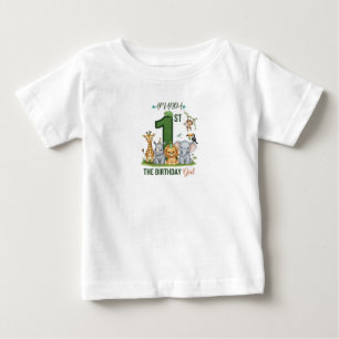 Personalised Safari 1st Birthday Girl T-Shirt