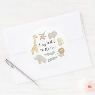 Personalised Safari Animals Favour Stickers
