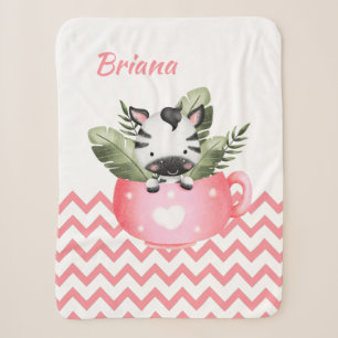 Personalised Safari Animals in a Cup Baby Blanket