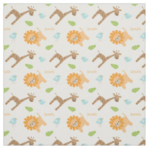 Personalised Safari Animals Jungle Themed Fabric