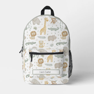 Personalised Safari Animals School Backpack