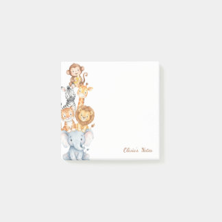 Personalised Safari Animals Stacked Sticky Notes
