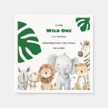 Personalised Safari Baby Shower Napkins