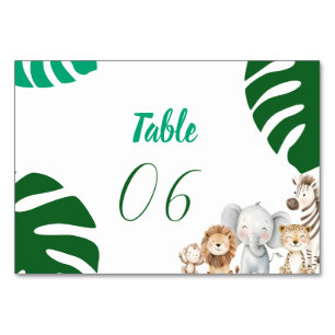 Personalised Safari Baby Shower Table Number