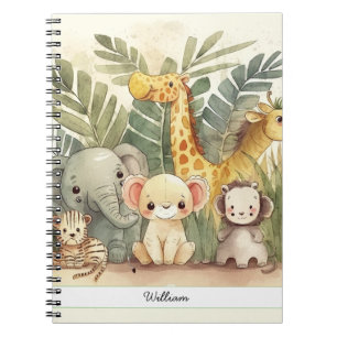 Personalised Safari Jungle Animals Notebook