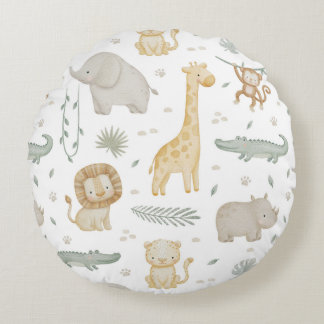 Personalised Safari Jungle Animals Nursery Pillow