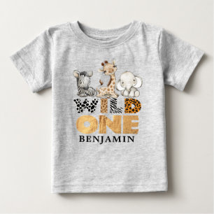 Personalised Safari Wild One First Birthday Baby T Baby T-Shirt