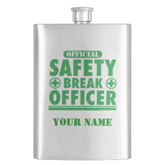 Personalised Safety Break Officer Hip Flask