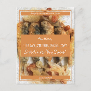 Personalised Saffron White Script Recipe Exchange Postcard