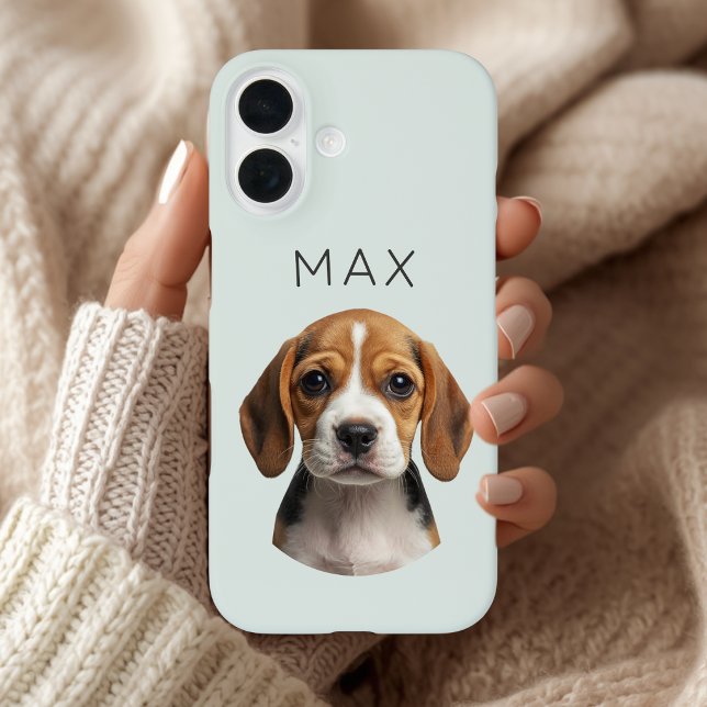 Personalised Sage Dog Photo & Name Case-Mate iPhone Case (Creator Uploaded)