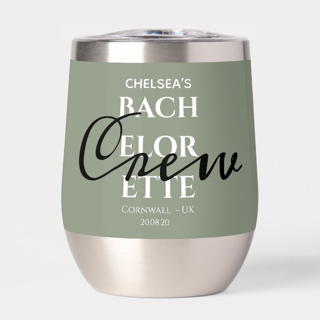 Personalised Sage Green Bachelorette Crew Party  (Front)