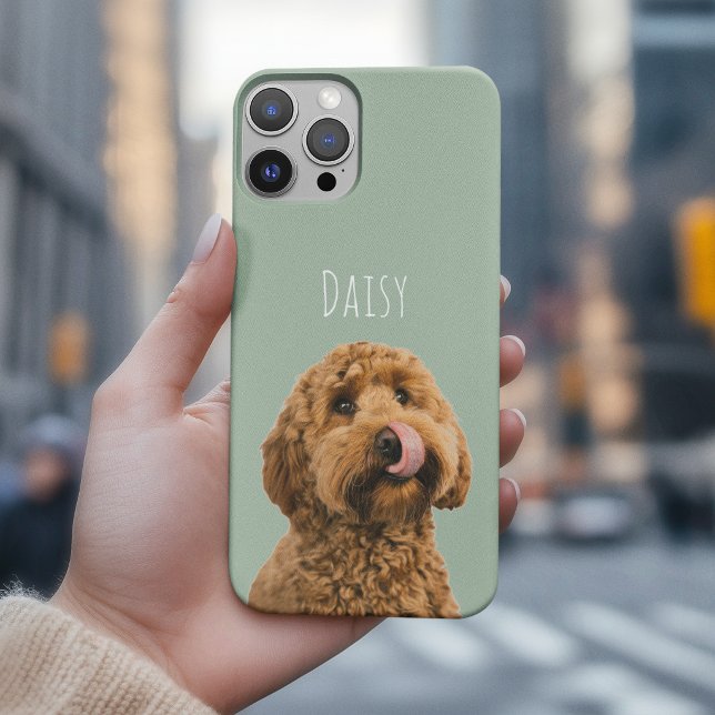 Personalised Sage Green Dog Photo  Case-Mate iPhone Case (Creator Uploaded)