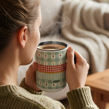 Personalised Sage Green Floral Name Mug