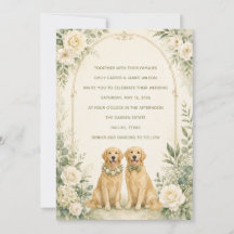 Personalised Sage Green Golden Retriever Wedding I