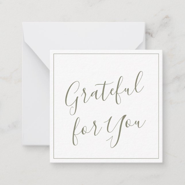 Personalised Sage Green Grateful for You Card (Front)