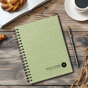 Personalised Sage Green Linen Planner