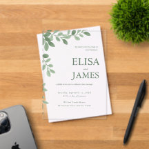Personalised Sage Green Minimal Botanical Wedding