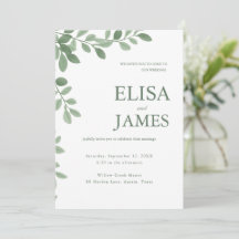 Personalised Sage Green Minimal Botanical Wedding
