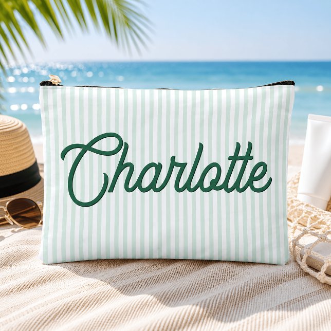 Personalised Sage Green Mint Bay Travel Pouch (Creator Uploaded)