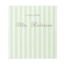 Personalised Sage Green Striped | Custom Name