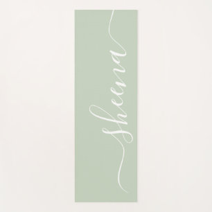 Personalised Sage Green Yoga Mat