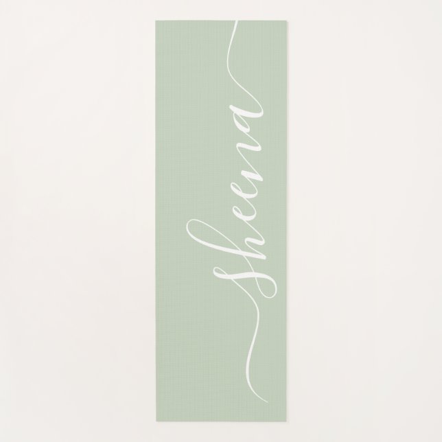 Personalised Sage Green Yoga Mat (Front)