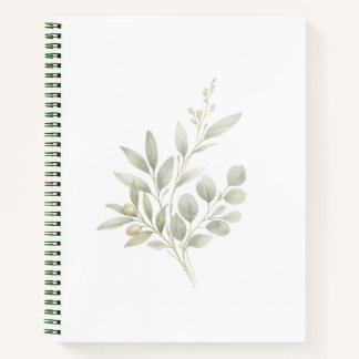 Personalised sage serenity minimalisit botanical w notebook