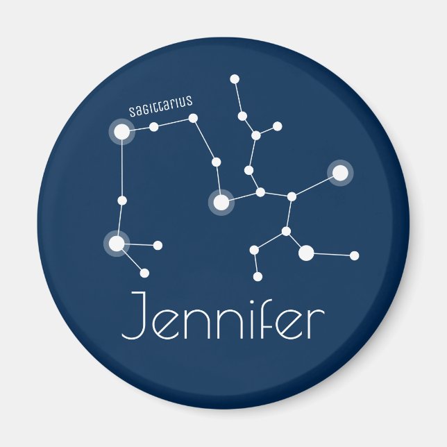 Personalised Sagittarius Zodiac Constellation Magnet (Front)