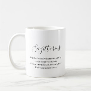 "Personalised Sagittarius Zodiac sign, name, trait Coffee Mug