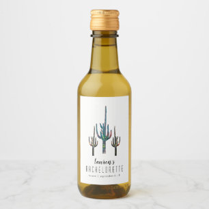 Personalised Saguaro Cactus Bachelorette Wine Label