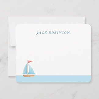 Personalised Sailboat Nautical Note Card