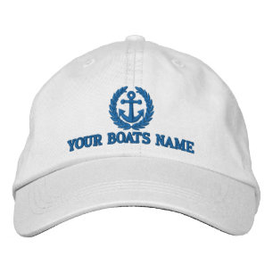 Personalised sailing boat captains embroidered hat