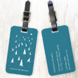 Personalised Sailing Boat Nautical Luggage Tag<br><div class="desc">Sail boats racing on a sparkling teal green sea.  A fun nautical design for anyone who enjoys sailing.  Original art by Nic Squirrell. Change or remove the name on the front and details on the back to customise.</div>